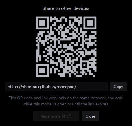 QR Code Screenshot